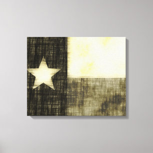 TEXAS FLAGGA OLD TECKNING CANVASTRYCK