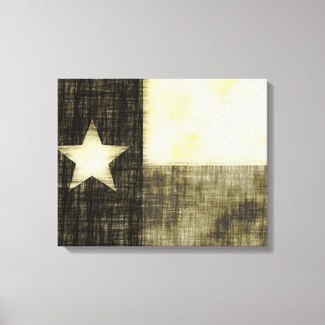 TEXAS FLAGGA OLD TECKNING CANVASTRYCK (Framsida)
