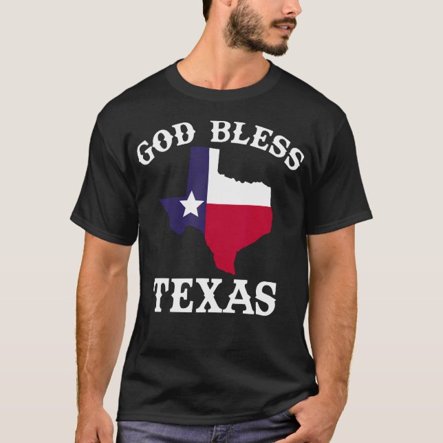Texas Flagga Patriotic Texan Pride Välsigna dig Te T Shirt (Framsida)