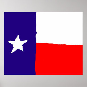 Texas Flagga Pop Art Poster - amerikanska Stater-u