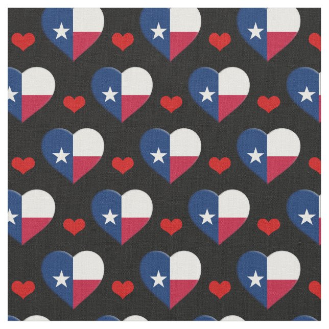 Texas Flagga & Red Heart mode Fabric / USA Tyg (Närbild)