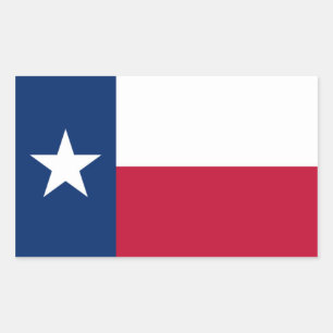 Texas flagga rektangulärt klistermärke
