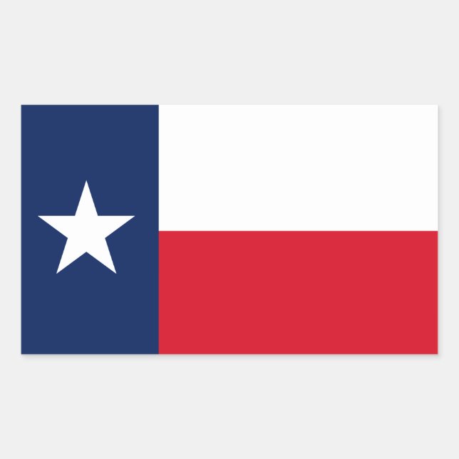 TEXAS Flagga - Rektangulärt Klistermärke (Framsida)