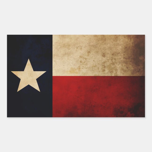Texas Flagga Rektangulärt Klistermärke (Framsida)