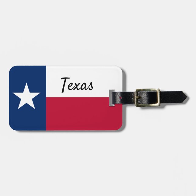 Texas flagga resetagg bagagebricka (Horisontell Framsida)