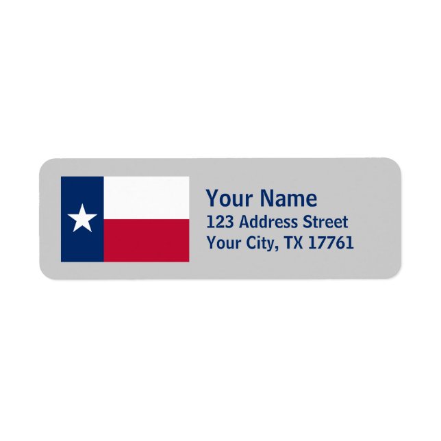 Texas Flagga Returetiketters Returadress Etikett (Framsidan)