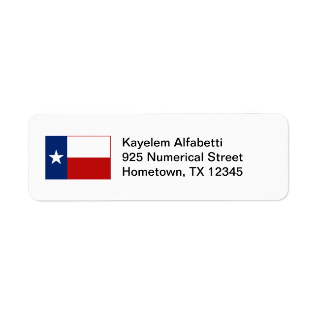 Texas Flagga Return-adressetikett Returadress Etikett (Framsidan)