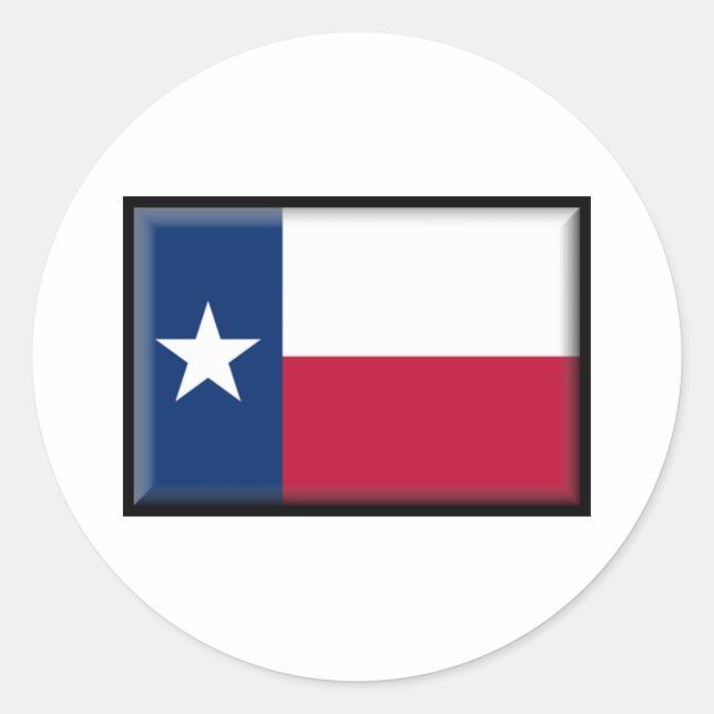 Texas Flagga Runt Klistermärke (Framsida)