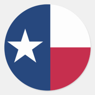 Texas Flagga Runt Klistermärke