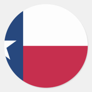 Texas Flagga Runt Klistermärke