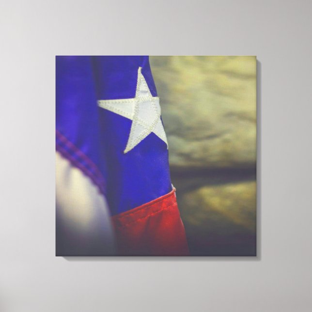Texas Flagga Rustic Lone Star State USA Canvastryck (Framsida)