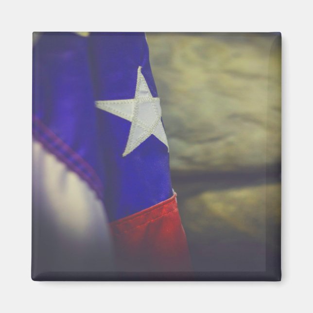 Texas Flagga Rustic Lone Star State USA Magnet (Framsidan)