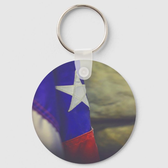 Texas Flagga Rustic Lone Star State USA Nyckelring (Framsida)