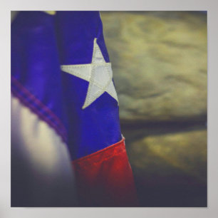 Texas Flagga Rustic Lone Star State USA Poster