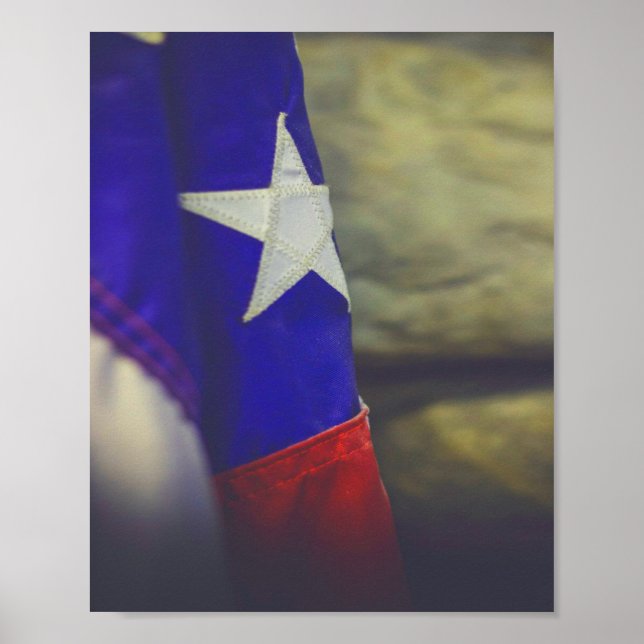 Texas Flagga Rustic Lone Star State USA Poster (Framsidan)