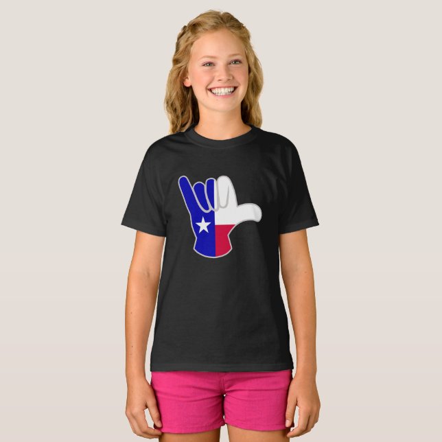 Texas flagga Shaka T Shirt (Hel framsida)