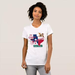 Texas Flagga Shape ANPASSNINGSBAR Cowgirl Girls är Tee