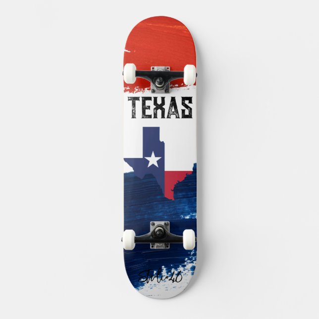 Texas Flagga Skateboard (Framsida)