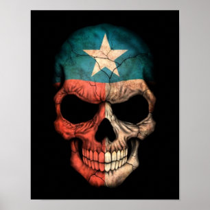 Texas Flagga Skull på Black Poster