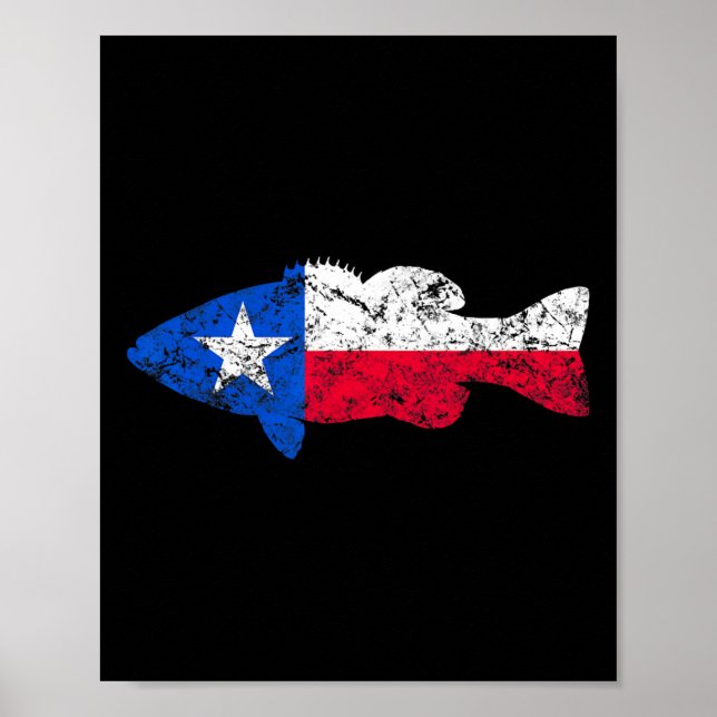 Texas Flagga Smallmouth Byb Fishing Poster (Framsidan)