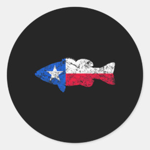 Texas Flagga Smallmouth Byb Fishing Runt Klistermärke