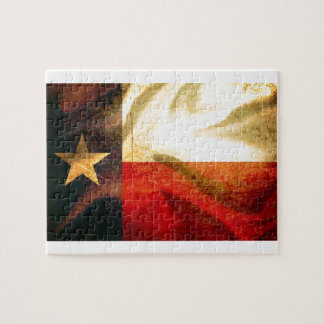 Texas flagga som vinkar silke pussel
