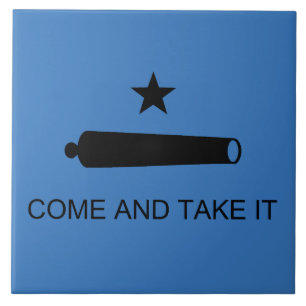 Texas Flagga & Spartan Leonidas "Kom och ta det!" Kakelplatta