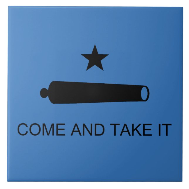 Texas Flagga & Spartan Leonidas "Kom och ta det!" Kakelplatta (Framsidan)