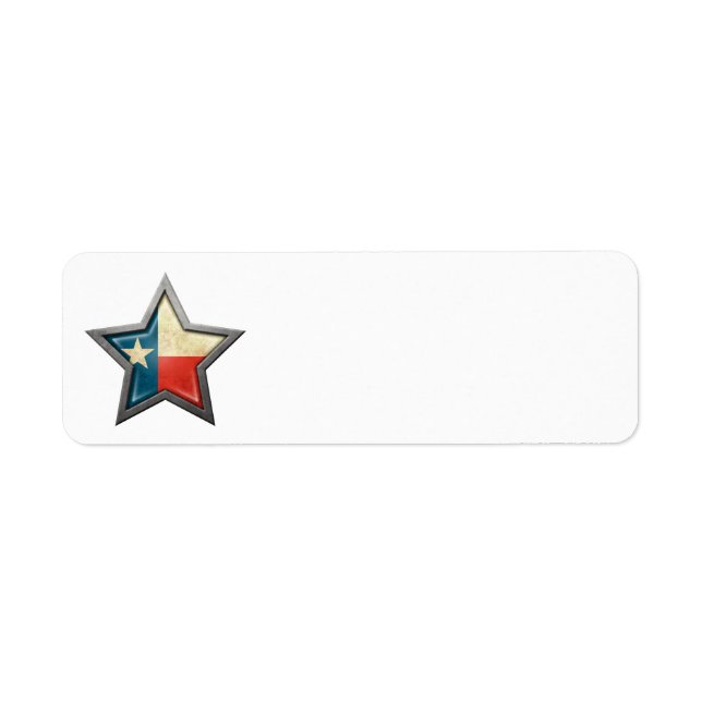 Texas Flagga Star Returadress Etikett (Framsidan)