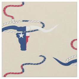 Texas Flagga Steer Head med Rope på län Tyg