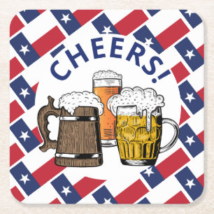 TEXAS FLAGGA Texan Beer Underlägg Papper Kvadrat