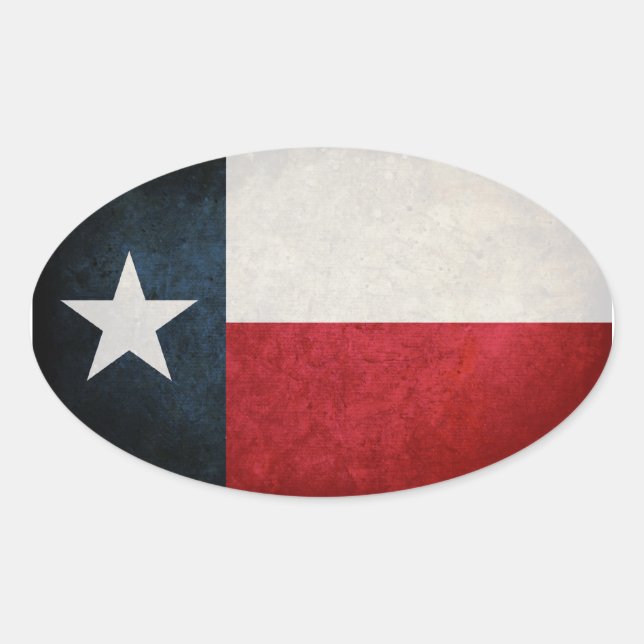 Texas Flagga; Texan; Ovalt Klistermärke (Framsida)