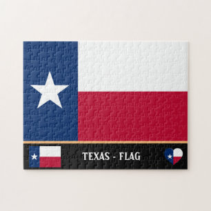 Texas Flagga & Texas State USA/Amerika Pussel