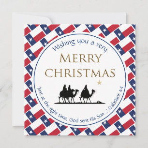 TEXAS FLAGGA Three Wise Manar TEXAN Jul Julkort
