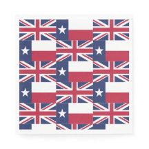 Texas Flagga Union Jack Flagga Papper Napkins