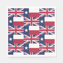 Texas Flagga Union Jack Flagga Papper Napkins Pappersservett