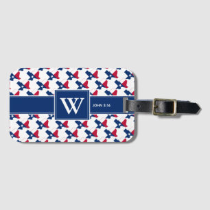 TEXAS FLAGGA USA Christian John 3:16 Monogram Bagagebricka