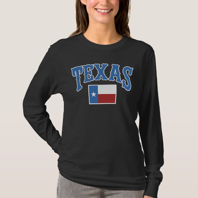 Texas Flagga USA State Pride T Shirt (Framsida)