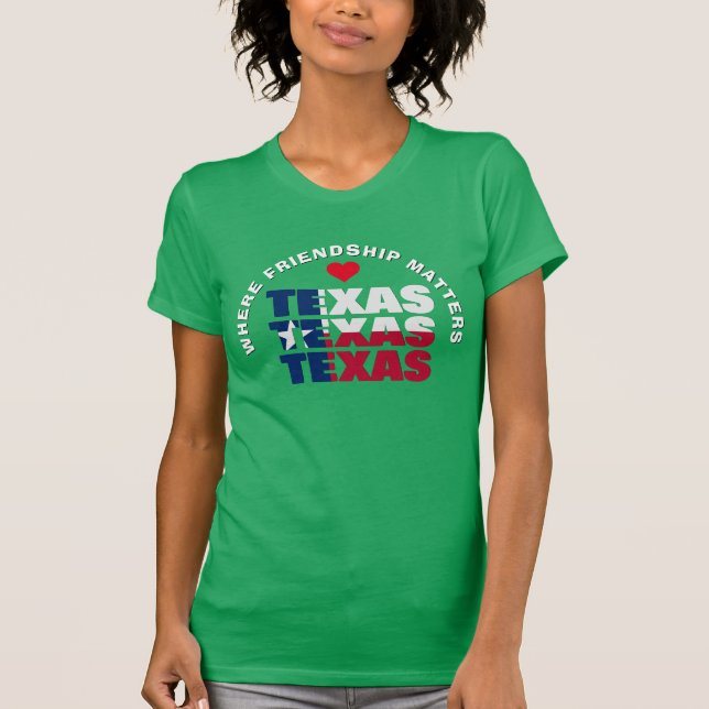 TEXAS FLAGGA Vänskap Unisex T Shirt (Framsida)