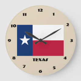 Texas Flagga Wall Clock Stor Klocka