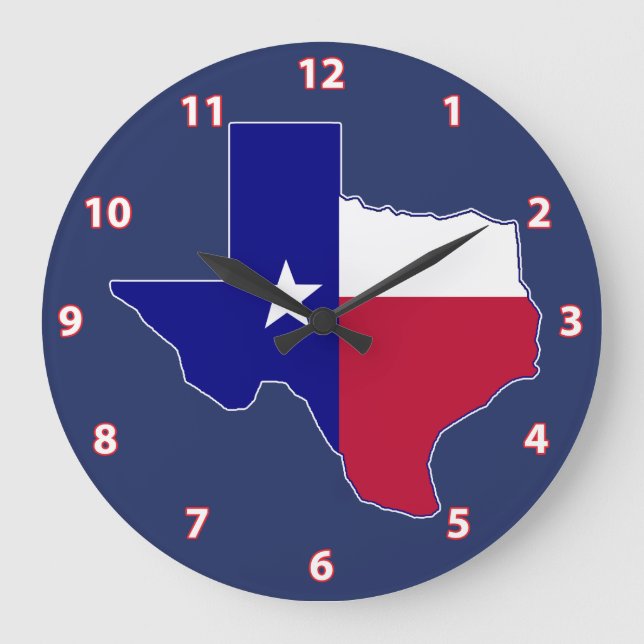 Texas flaggakarta stor klocka (Framsida)