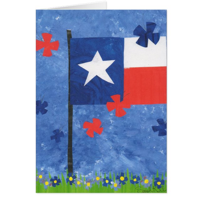 Texas flaggakort hälsningskort (Framsidan)