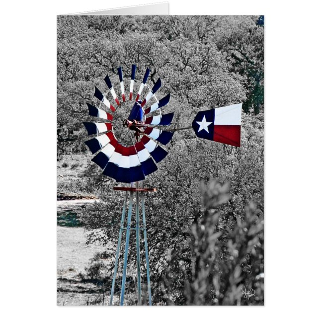 Texas flaggakvarn nära Johnson City, TX OBS Kort (Framsidan)