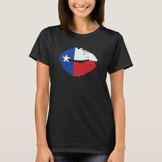 Texas flaggaläppar t shirt (Framsida)