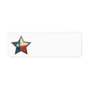 Texas flaggastjärna returadress etikett
