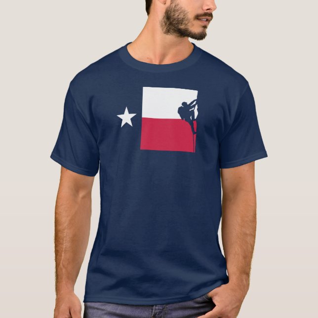 Texas flaggaT-tröja - stenklättring Tee (Framsida)