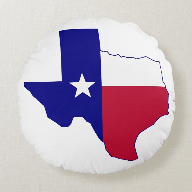 Texas flaggkarta rund kudde (Framsidan)