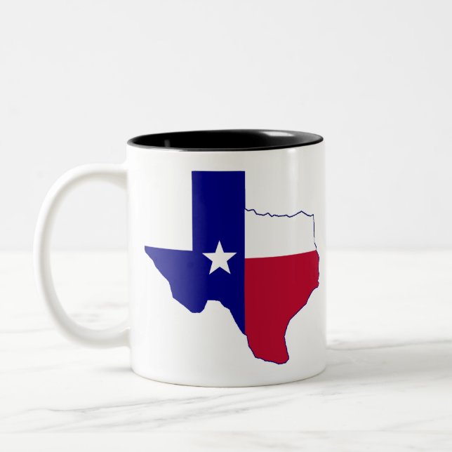 Texas flaggkarta Två-Tonad mugg (Vänster)
