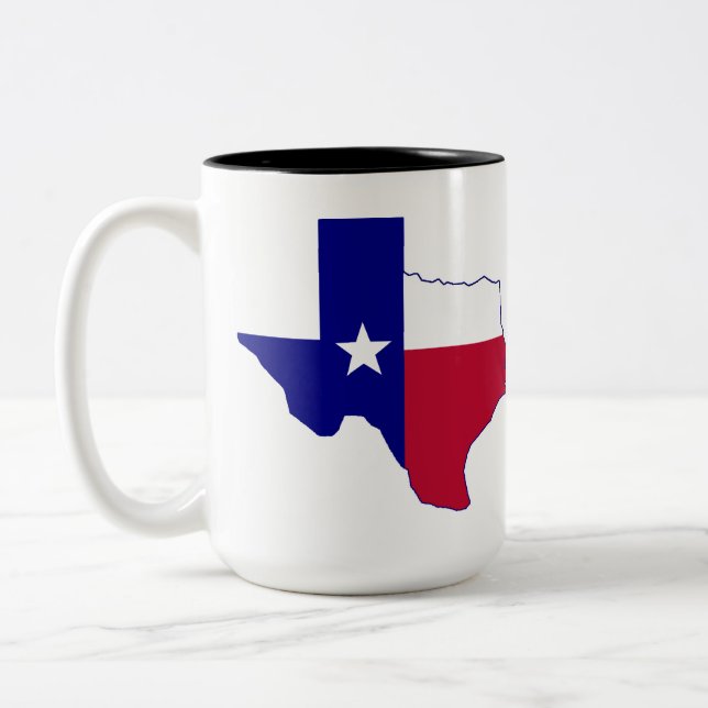 Texas flaggkarta Två-Tonad mugg (Vänster)