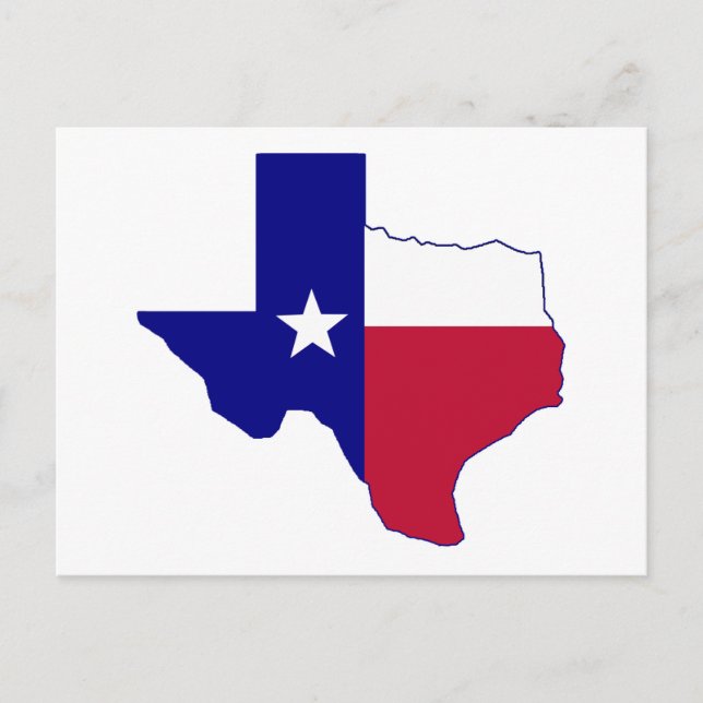 Texas flaggkarta vykort (Framsida)
